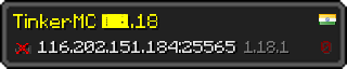 Userbar 320x64 in minecraft style for 116.202.151.184:25565