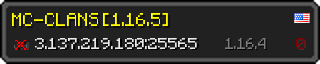 Userbar 320x64 in Minecraft-Stil für den Server 3.137.219.180:25565