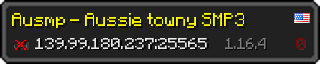Userbar 320x64 in Minecraft-Stil für den Server 139.99.180.237:25565