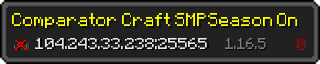 Userbar 320x64 in minecraft style for 104.243.33.238:25565