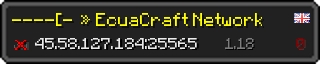 Userbar 320x64 in Minecraft-Stil für den Server 45.58.127.184:25565