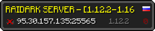 Userbar 320x64 in Minecraft-Stil für den Server 95.30.157.135:25565