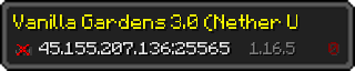 Userbar 320x64 in Minecraft-Stil für den Server 45.155.207.136:25565