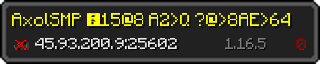 Userbar 320x64 in minecraft style for 45.93.200.9:25602