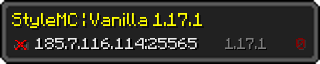 Userbar 320x64 in minecraft style for 185.7.116.114:25565