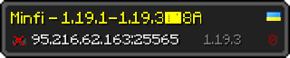 Userbar 320x64 in minecraft style for 95.216.62.163:25565