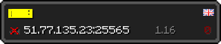 Userbar 320x64 in Minecraft-Stil für den Server 51.77.135.23:25565