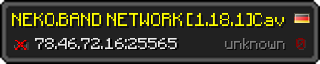 Userbar 320x64 in Minecraft-Stil für den Server 78.46.72.16:25565