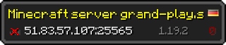 Userbar 320x64 in Minecraft-Stil für den Server 51.83.57.107:25565