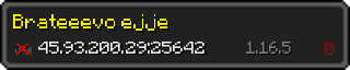 Userbar 320x64 in Minecraft-Stil für den Server 45.93.200.29:25642