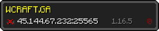 Userbar 320x64 in minecraft style for 45.144.67.232:25565