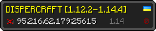 Userbar 320x64 in Minecraft-Stil für den Server 95.216.62.179:25615