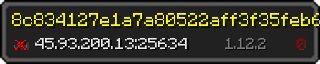 Userbar 320x64 in Minecraft-Stil für den Server 45.93.200.13:25634