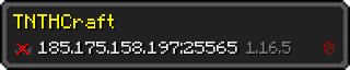 Userbar 320x64 in minecraft style for 185.175.158.197:25565