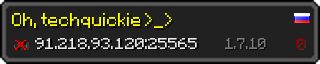 Userbar 320x64 in minecraft style for 91.218.93.120:25565