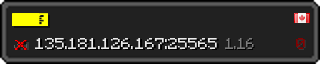 Userbar 320x64 in Minecraft-Stil für den Server 135.181.126.167:25565