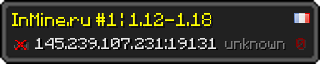 Userbar 320x64 in minecraft style for 145.239.107.231:19131