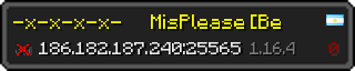 Userbar 320x64 in Minecraft-Stil für den Server 186.182.187.240:25565