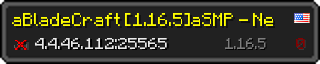 Userbar 320x64 in minecraft style for 4.4.46.112:25565