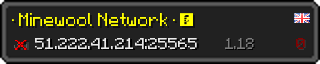 Userbar 320x64 in minecraft style for 51.222.41.214:25565