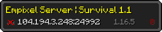 Userbar 320x64 in Minecraft-Stil für den Server 104.194.3.248:24992