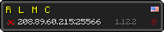 Userbar 320x64 in Minecraft-Stil für den Server 208.89.60.215:25566