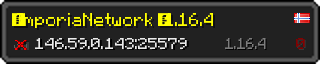 Userbar 320x64 in Minecraft-Stil für den Server 146.59.0.143:25579