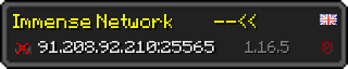 Userbar 320x64 in minecraft style for 91.208.92.210:25565
