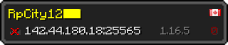 Userbar 320x64 in Minecraft-Stil für den Server 142.44.180.18:25565