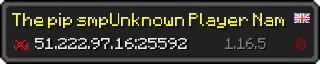 Userbar 320x64 in Minecraft-Stil für den Server 51.222.97.16:25592