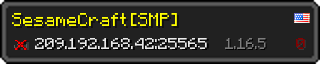 Userbar 320x64 in Minecraft-Stil für den Server 209.192.168.42:25565