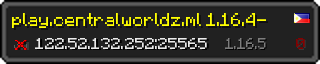 Userbar 320x64 in Minecraft-Stil für den Server 122.52.132.252:25565