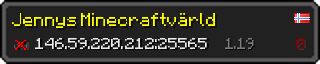 Userbar 320x64 in Minecraft-Stil für den Server 146.59.220.212:25565