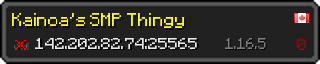 Userbar 320x64 in Minecraft-Stil für den Server 142.202.82.74:25565