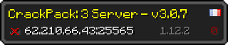 Userbar 320x64 in minecraft style for 62.210.66.43:25565