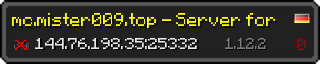 Userbar 320x64 in Minecraft-Stil für den Server 144.76.198.35:25332