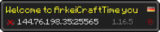 Userbar 320x64 in Minecraft-Stil für den Server 144.76.198.35:25565