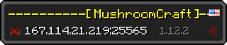 Userbar 320x64 in Minecraft-Stil für den Server 167.114.21.219:25565