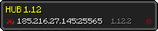 Userbar 320x64 in Minecraft-Stil für den Server 185.216.27.145:25565