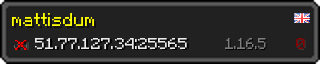 Userbar 320x64 in minecraft style for 51.77.127.34:25565