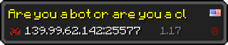 Userbar 320x64 in Minecraft-Stil für den Server 139.99.62.142:25577