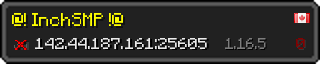 Userbar 320x64 in minecraft style for 142.44.187.161:25605