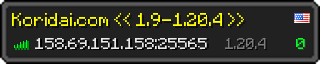 Userbar 320x64 in minecraft style for 158.69.151.158:25565