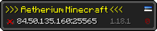 Userbar 320x64 in Minecraft-Stil für den Server 84.50.135.160:25565