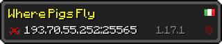 Userbar 320x64 in minecraft style for 193.70.55.252:25565