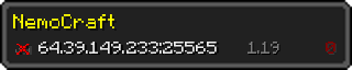 Юзербар 320x64 у стилі майнкрафт для сервера 64.39.149.233:25565
