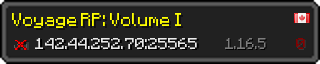 Userbar 320x64 in Minecraft-Stil für den Server 142.44.252.70:25565