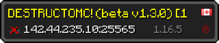 Userbar 320x64 in minecraft style for 142.44.235.10:25565