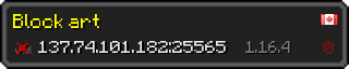 Userbar 320x64 in minecraft style for 137.74.101.182:25565