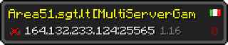 Userbar 320x64 in minecraft style for 164.132.233.124:25565